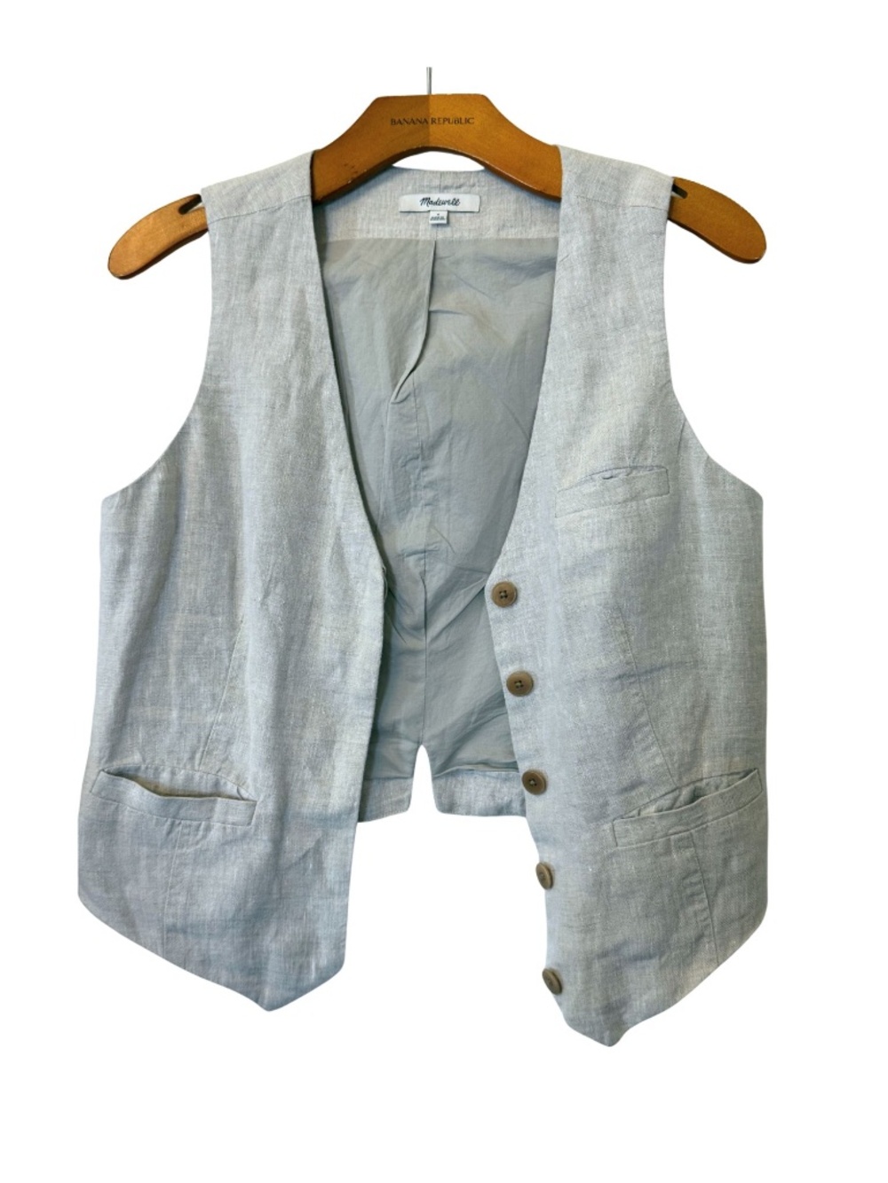 Madewell Linen Vest in Flax(color)  Size 4